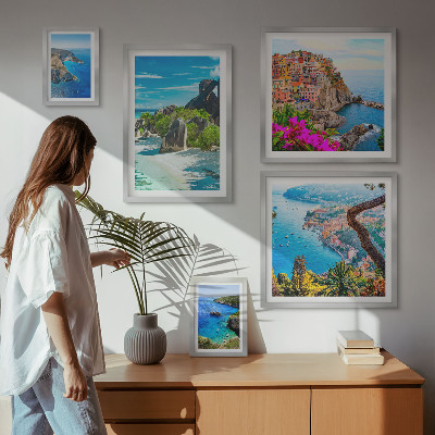 Decorațiune de perete set tablouri Vederi de peisaje de pe litoral