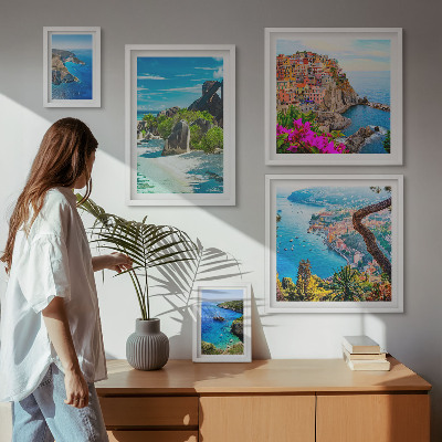 Decorațiune de perete set tablouri Vederi de peisaje de pe litoral