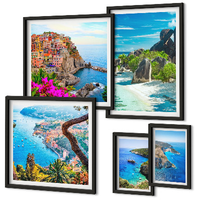 Decorațiune de perete set tablouri Vederi de peisaje de pe litoral