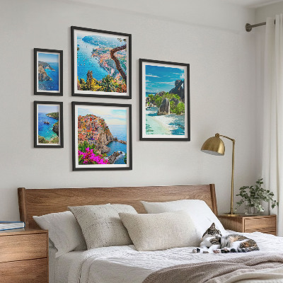 Decorațiune de perete set tablouri Vederi de peisaje de pe litoral