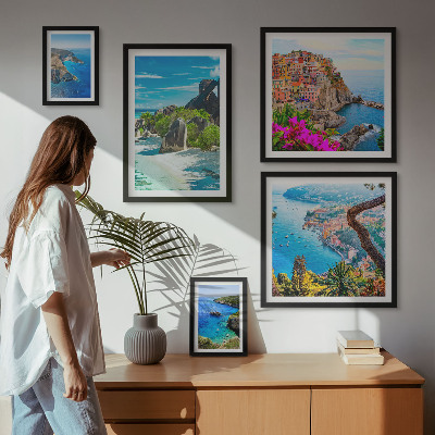 Decorațiune de perete set tablouri Vederi de peisaje de pe litoral