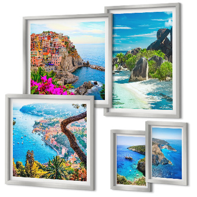 Decorațiune de perete set tablouri Vederi de peisaje de pe litoral