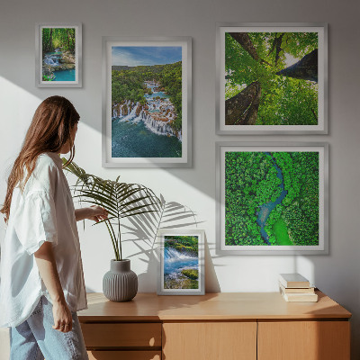 Decorațiune de perete set tablouri Cascade peisaje verzi