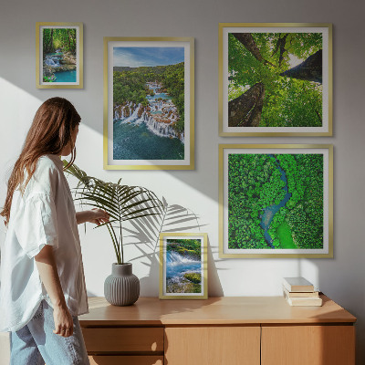 Decorațiune de perete set tablouri Cascade peisaje verzi