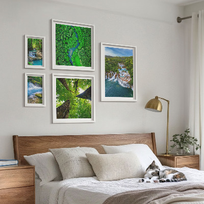 Decorațiune de perete set tablouri Cascade peisaje verzi