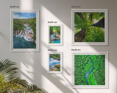 Decorațiune de perete set tablouri Cascade peisaje verzi