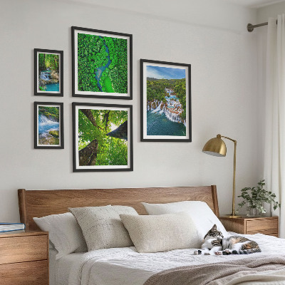 Decorațiune de perete set tablouri Cascade peisaje verzi