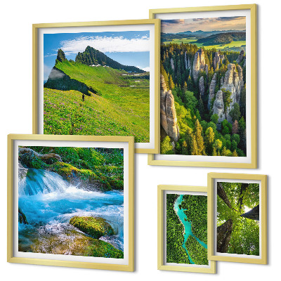 Polyptic înrămat Peisaje munți râuri păduri