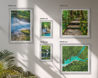 Decorațiune de perete set tablouri Oaze verzi de pace în pădure