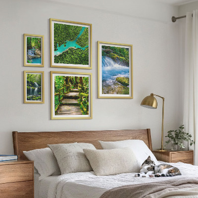Decorațiune de perete set tablouri Oaze verzi de pace în pădure