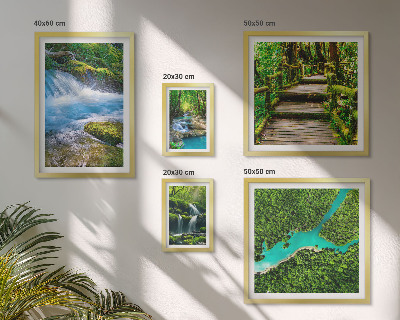 Decorațiune de perete set tablouri Oaze verzi de pace în pădure