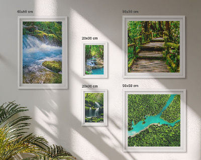 Decorațiune de perete set tablouri Oaze verzi de pace în pădure
