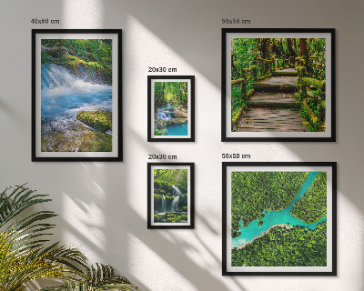 Decorațiune de perete set tablouri Oaze verzi de pace în pădure