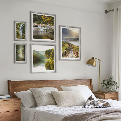 Decorațiune de perete set tablouri Peisaje naturale, cascade, poteci forestiere