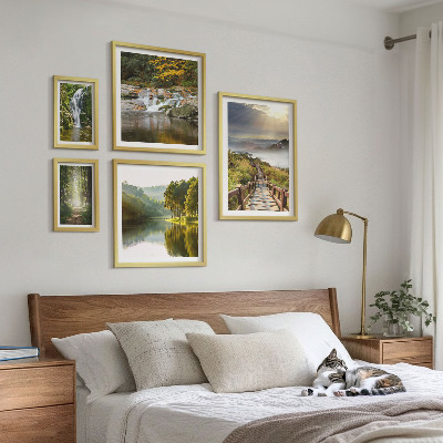 Decorațiune de perete set tablouri Peisaje naturale, cascade, poteci forestiere