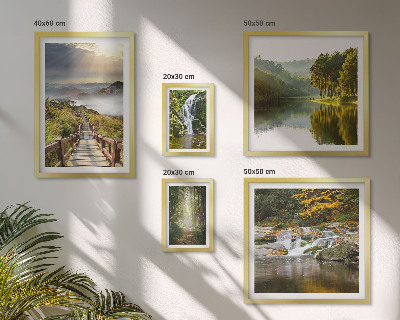 Decorațiune de perete set tablouri Peisaje naturale, cascade, poteci forestiere