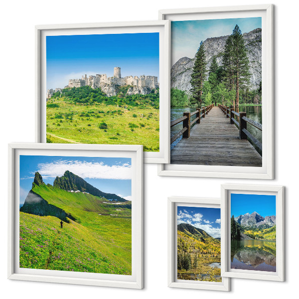 Polyptic înrămat Peisaje montane, cascade