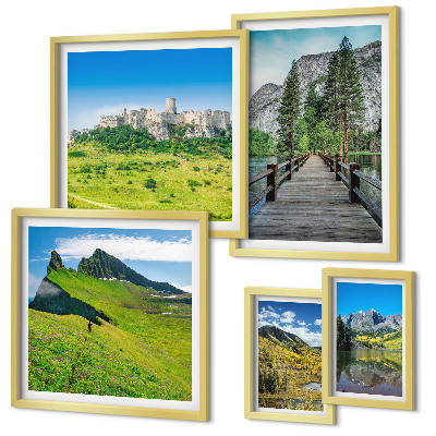 Polyptic înrămat Peisaje montane, cascade