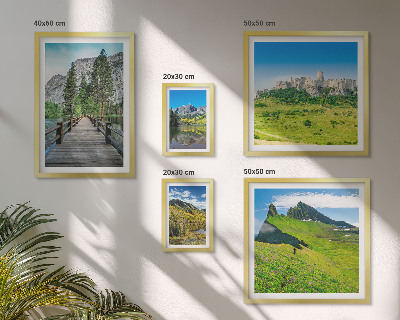Polyptic înrămat Peisaje montane, cascade