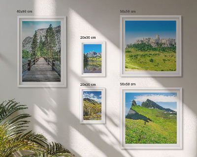 Polyptic înrămat Peisaje montane, cascade