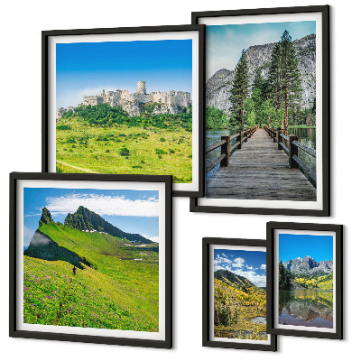 Polyptic înrămat Peisaje montane, cascade