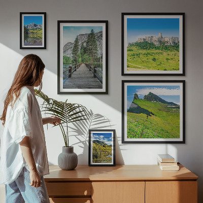 Polyptic înrămat Peisaje montane, cascade
