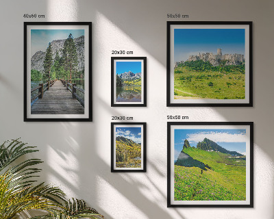Polyptic înrămat Peisaje montane, cascade