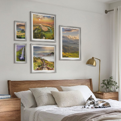 Decorațiune de perete set tablouri Peisaje montane, cascade