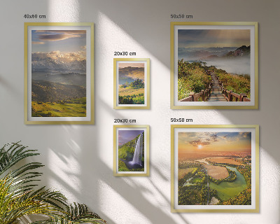 Decorațiune de perete set tablouri Peisaje montane, cascade