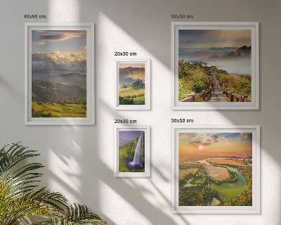 Decorațiune de perete set tablouri Peisaje montane, cascade