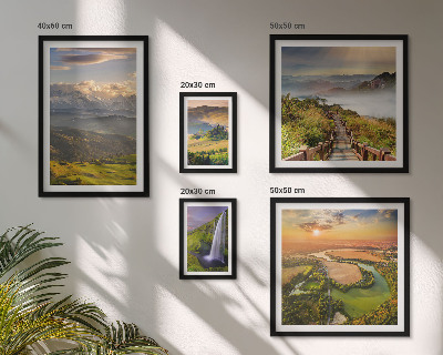 Decorațiune de perete set tablouri Peisaje montane, cascade
