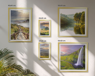 Decorațiune de perete set tablouri Peisaje cascade munți