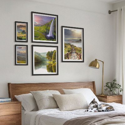 Decorațiune de perete set tablouri Peisaje cascade munți