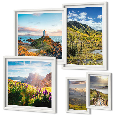 Polyptic înrămat Peisaje montane naturale