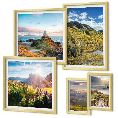 Polyptic înrămat Peisaje montane naturale