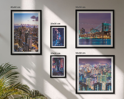 Decorațiune de perete set tablouri Peisaje nocturne urbane cu lumini de neon