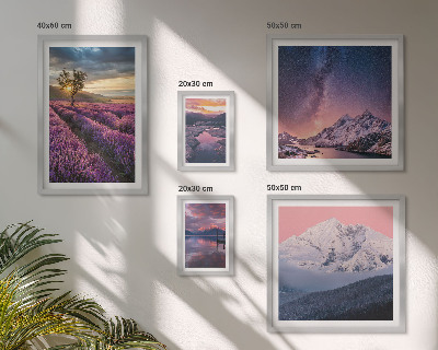 Polyptic înrămat Peisaje naturale cu munți de lavandă