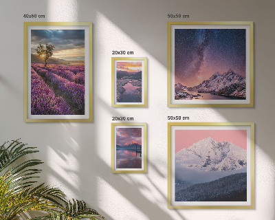 Polyptic înrămat Peisaje naturale cu munți de lavandă