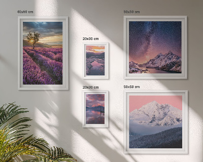Polyptic înrămat Peisaje naturale cu munți de lavandă