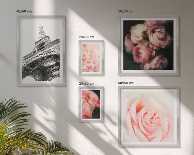Decorațiune de perete set tablouri Trandafiri Turnul Eiffel Romantism