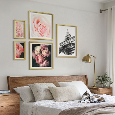 Decorațiune de perete set tablouri Trandafiri Turnul Eiffel Romantism