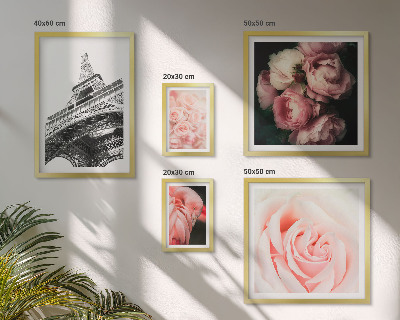 Decorațiune de perete set tablouri Trandafiri Turnul Eiffel Romantism