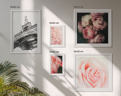Decorațiune de perete set tablouri Trandafiri Turnul Eiffel Romantism