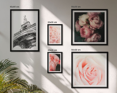 Decorațiune de perete set tablouri Trandafiri Turnul Eiffel Romantism