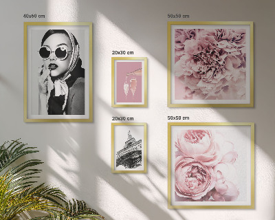 Decorațiune de perete set tablouri Portrete elegante de flori de trandafir