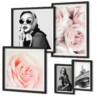 Polyptic înrămat Portrete elegante de trandafiri