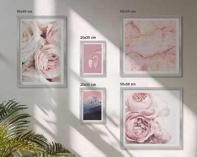 Decorațiune de perete set tablouri Flori roz accent elegant