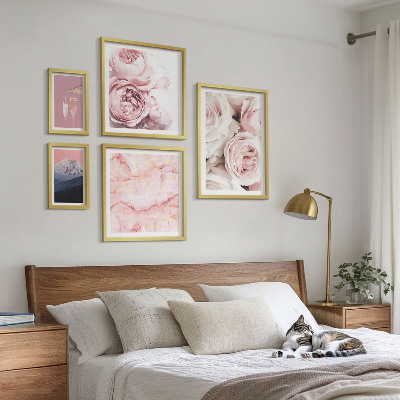 Decorațiune de perete set tablouri Flori roz accent elegant