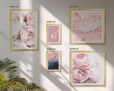 Decorațiune de perete set tablouri Flori roz accent elegant