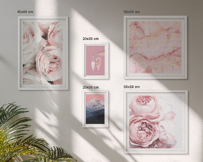 Decorațiune de perete set tablouri Flori roz accent elegant
